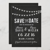 Save The Date Tableau noir Chalkboard Été Chaîne Lumière Enregis (Devant / Derrière)