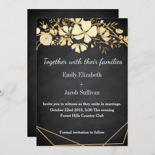 Save The Date Tableau Noir Mariage Inspiré De Chalkboard Enregis (Devant / Derrière)