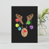 Save The Date Tacky Christmas Tennis Reindeer With Tennis Ball (Debout devant)