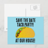 SAVE THE DATE TACO PARTY INVITATIONS Postcards (Devant / Derrière)