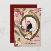 Save The Date Tan - Marsala Vin & torsion de teintes roses (Devant / Derrière)