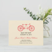 Save The Date Tandem Bicycle Mariage Économiser La Date Rose Ecr (Debout devant)