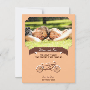 Save The Date Tandem Bike (Coral) Enregistrer la date Photo
