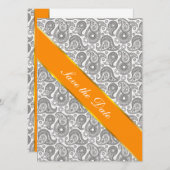 Save The Date Tangerine Black Paisley (Devant / Derrière)