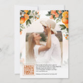 Save The Date Tangerine Orange Citrus QR Code Mariage photo (Dos)