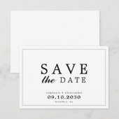 Save The Date Taper la date Simple Élégante Moderne (Devant / Derrière)