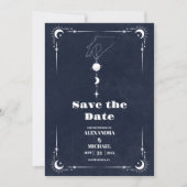 Save The Date Tarot Bleu Marine Les Amoureux Mariage (Devant)
