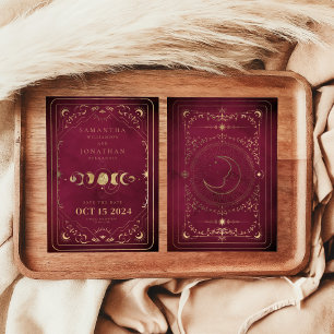 Save The Date Tarot d'or céleste de Bourgogne et de Faux