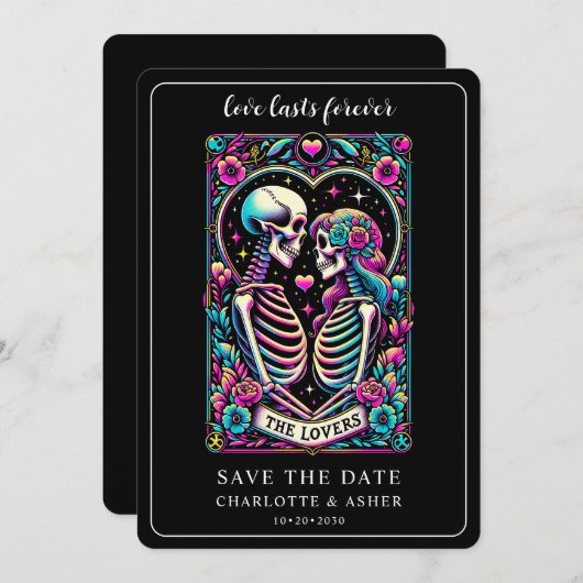 Save The Date Tarot Mariage Enregistrer plat (Devant / Derrière)