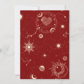 Save The Date Tarot rouge boho lune mystique romance mariage  (Dos)