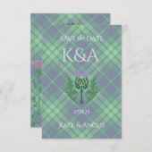 Save The Date Tartan écossais traditionnel et chardon écossais (Devant / Derrière)