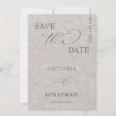 Save The Date Taupe & Noir Simple Élégant  (Devant)