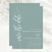 Save The Date Teinte Poussiéreuse Simple Moderne Écriture Faire