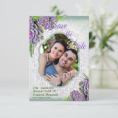 Save The Date Teintes succulentes de SeaGreen, Violet Enregistre (Debout devant)