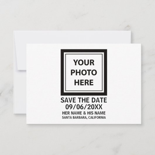 Save The Date Télécharger une photo et ajouter du texte - Simple (Devant)