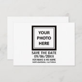 Save The Date Télécharger une photo et ajouter du texte - Simple (Devant / Derrière)