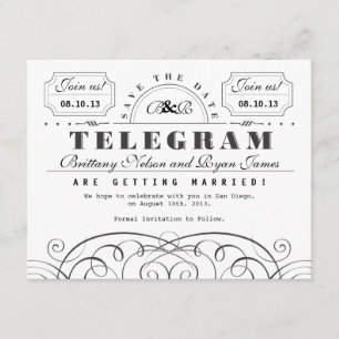 Save The Date Télégramme classique Enregistrer la date