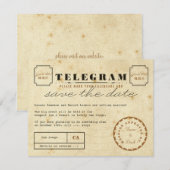Save The Date Télégramme vintage Enregistrer la date (Devant / Derrière)