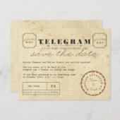 Save The Date Télégramme vintage Enregistrer la date (Devant / Derrière)