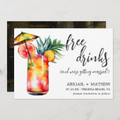 Save The Date Tendance de cocktail de boisson tropicale drôle ph (Devant / Derrière)