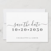 Save The Date Tendance Simple Typographie De Script Enregistrer (Devant)