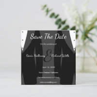 Tendy Two Tuxedos Gay Wedding Enregistrer La Date