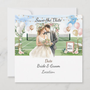 Save The Date Tennis Enregistrez la date pour le mariage du joue