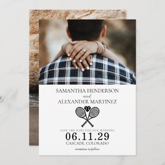 Save The Date Tennis Love Mariage (Devant / Derrière)