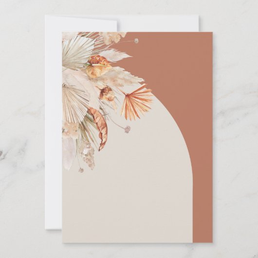 Save The Date Teracotta moderne bohème pampas herbe élégant (Dos)