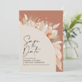 Save The Date Teracotta moderne bohème pampas herbe élégant (Debout devant)