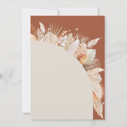 Save The Date Teracotta moderne bohème pampas herbe élégant (Dos)