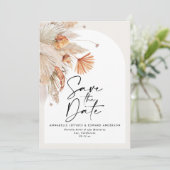 Save The Date Teracotta pampas botanique moderne (Debout devant)