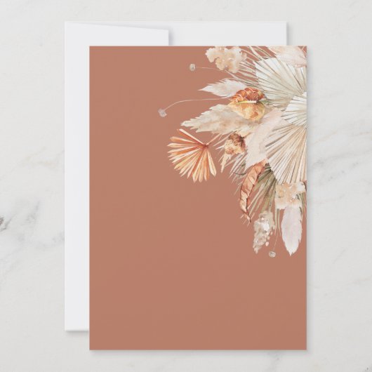 Save The Date Teracotta pampas botanique moderne (Dos)