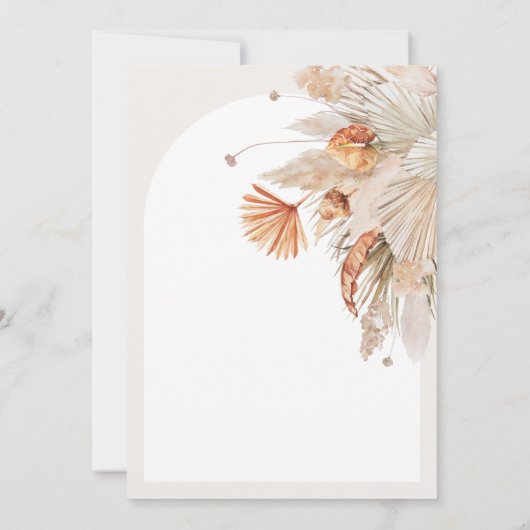 Save The Date Teracotta pampas botanique moderne (Dos)