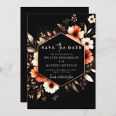 Save The Date Terme romantique Mariage en terre cuite (Devant / Derrière)