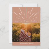 Save The Date Terra Cotta Script Line Art Mariage Photo (Devant)