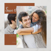 Save The Date Terracotta 2 Photo Mariage Enregistrer La Date (Devant / Derrière)