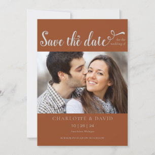 Save The Date Terracotta 2 Photo Mariage Enregistrer La Date