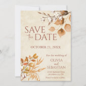 Save The Date Terracotta Automne quitte Boho Mariage de automne (Devant)