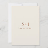 Save The Date Terracotta Beige Boho Chic Earthy Mariage moderne (Dos)