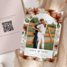 Save the Date Terracotta Bloem Boog Foto