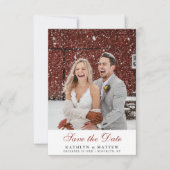 Save The Date Terracotta Blush rose floral Pine d'hiver Mariage (Devant)