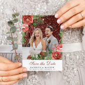 Save The Date Terracotta Blush rose floral Pine d'hiver Mariage