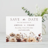 Save The Date Terracotta Bohemian Floral Mariage (Debout devant)