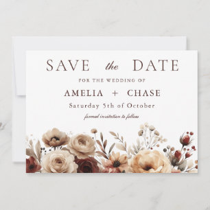 Save The Date Terracotta Bohemian Floral Mariage