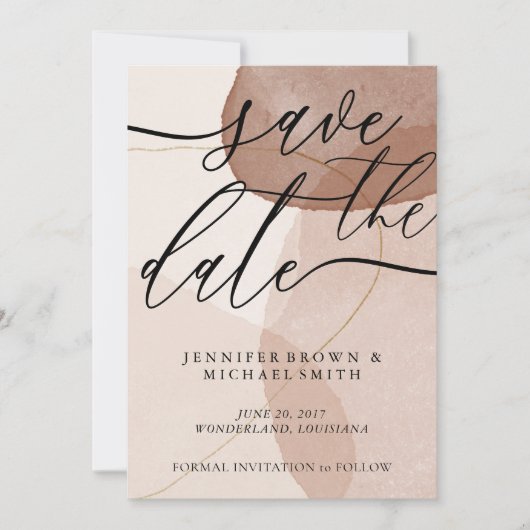 Save The Date Terracotta Boho Mariage Enregistrer Date Photo per (Devant)