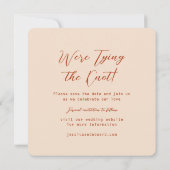 Save The Date Terracotta Brûlé Orange & Beige Boho Rustique Mode (Dos)