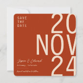 Save The Date Terracotta Brûlé Orange & Beige Boho Rustique Mode (Devant)