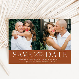 Save The Date Terracotta Élégant Moderne 2 Photo