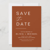 Save The Date Terracotta Enregistrer la date Boho Photo Minimali (Dos)